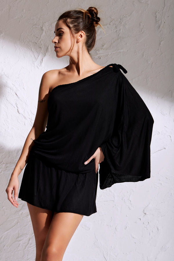 EINFARBIGES ONE-SHOULDER-KLEID