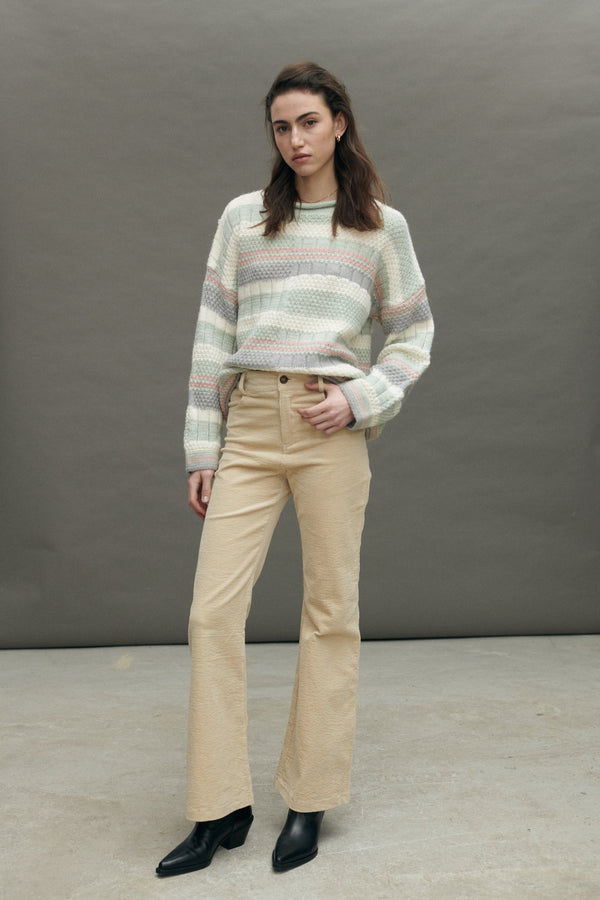 PASTELLGESTREIFTER PULLOVER