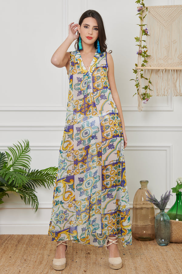 LANGER CHIFFON-KAFTAN