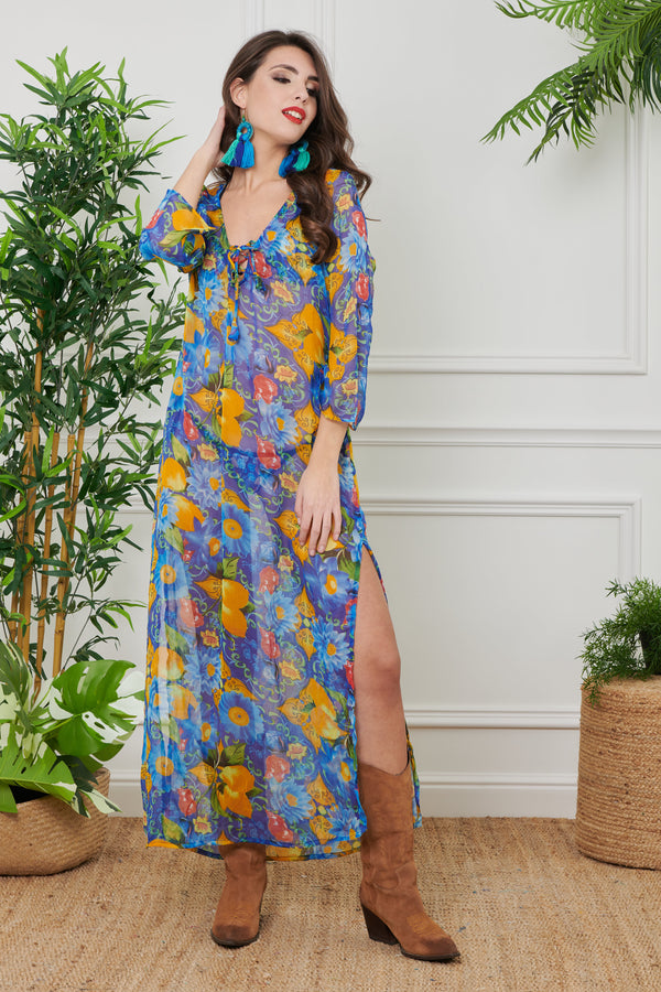 LANGER CHIFFON-KAFTAN